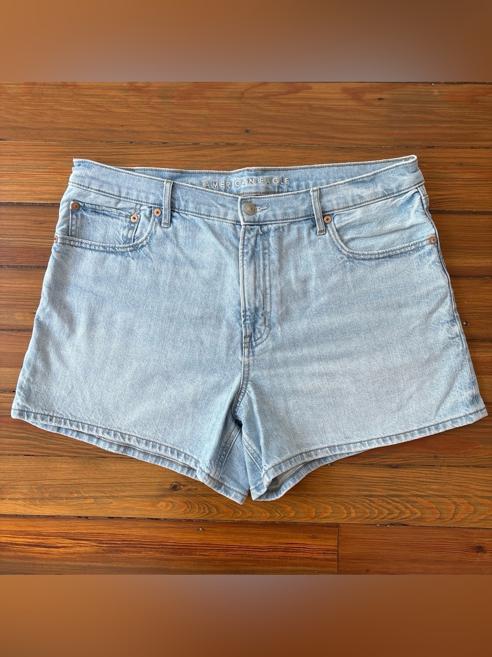 American Eagle Outfitters Light Blue Denim High-Rise Women's Shorts